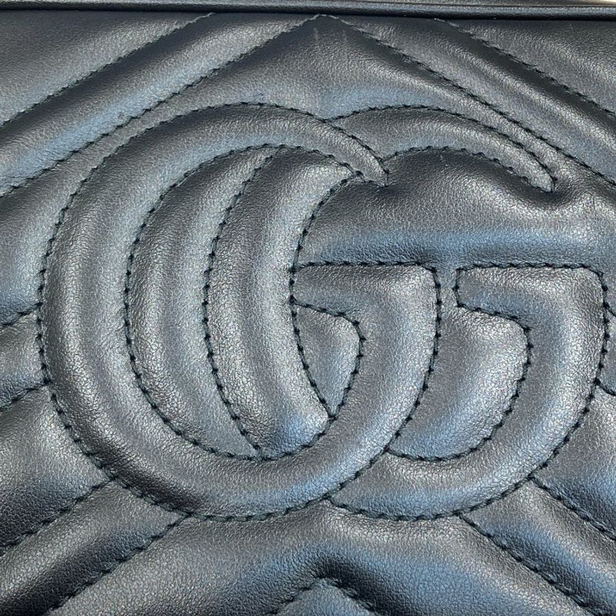 GUCCI 古馳 448065 GG Marmont 羊皮 相機包 斜背包 黑色 金釦-15