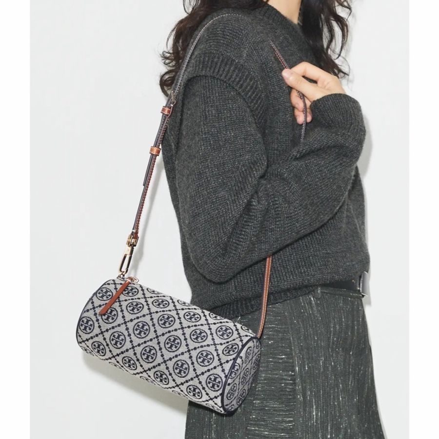 Tory Burch 女士 T Monogram 圓筒包均碼碼22cm*9.5cm*9.5cm-5