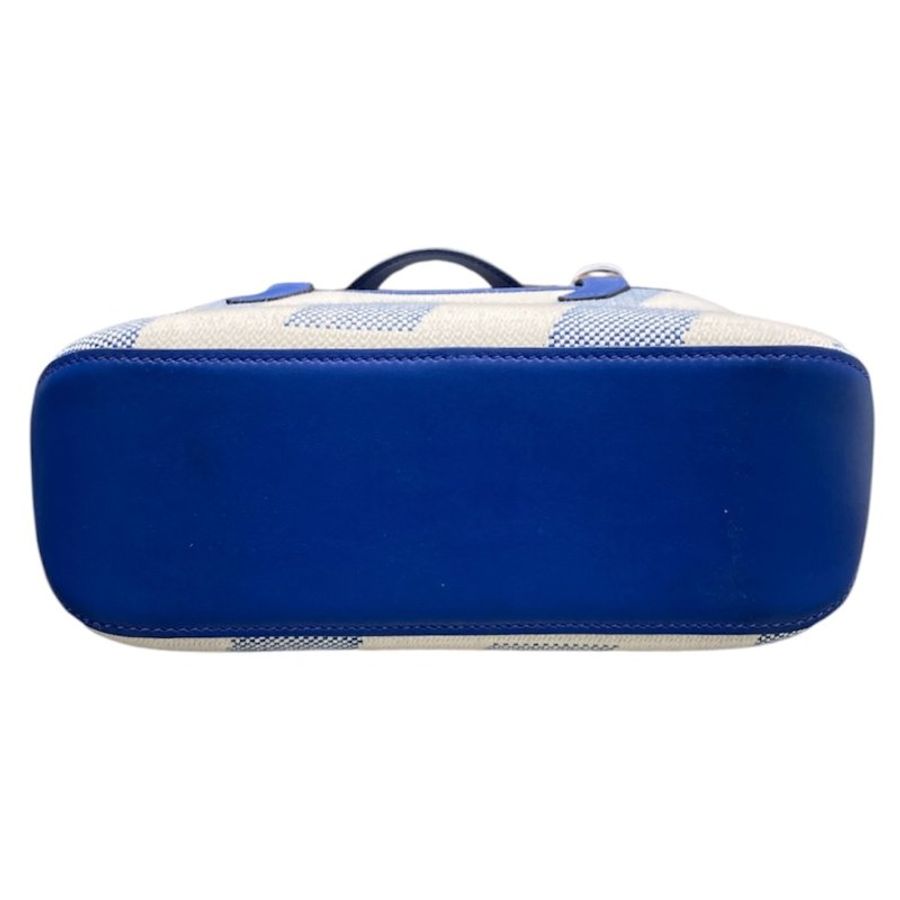 HERMES 愛馬仕 CABAS H BIAIS 27 帆布側背包 帆布 藍色系-5