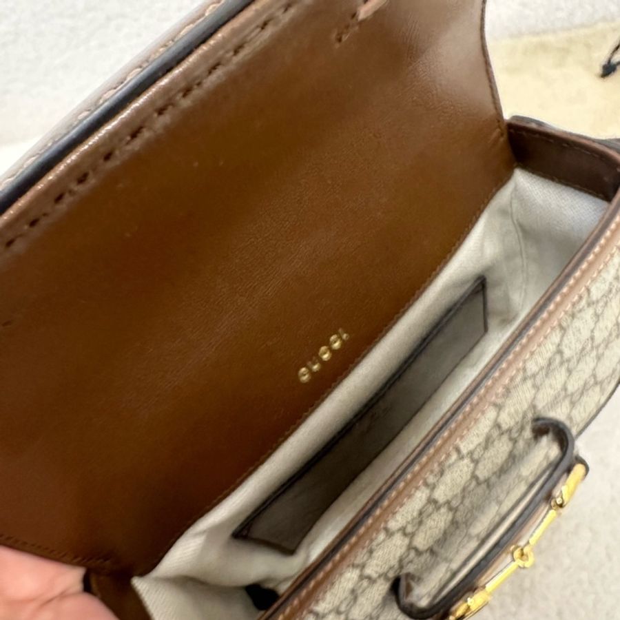 GUCCI Horsebit 1955系列 狀態非常好 型號:658574 HUHHG 8565 材質:米色/烏木色 GG Supreme 帆布-5