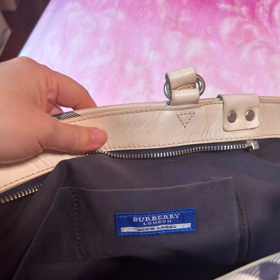Burberry熊貓格紋托特包-3