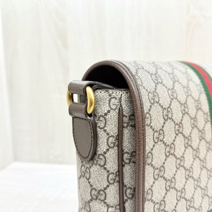GUCCI原花金釦Ophidia下蓋郵差包761741-4