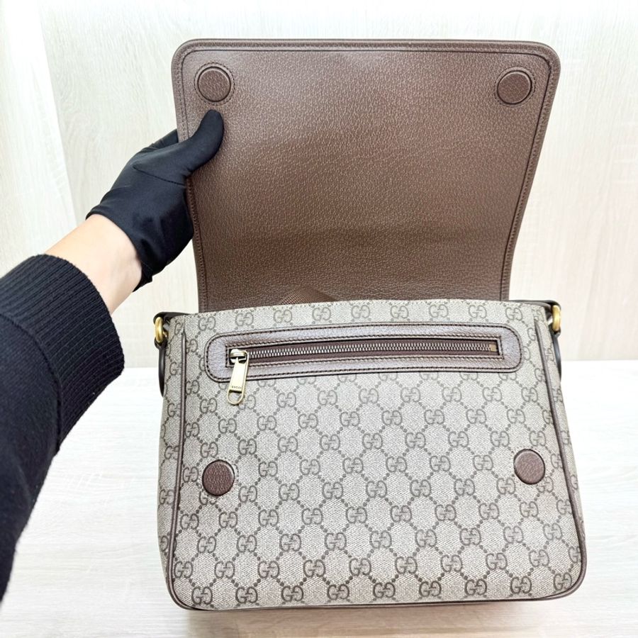 GUCCI原花金釦Ophidia下蓋郵差包761741-7