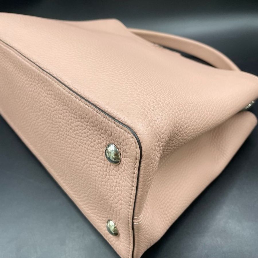 路易威登/Louis Vuitton 粉色荔枝紋Capuciness大號手提包-9