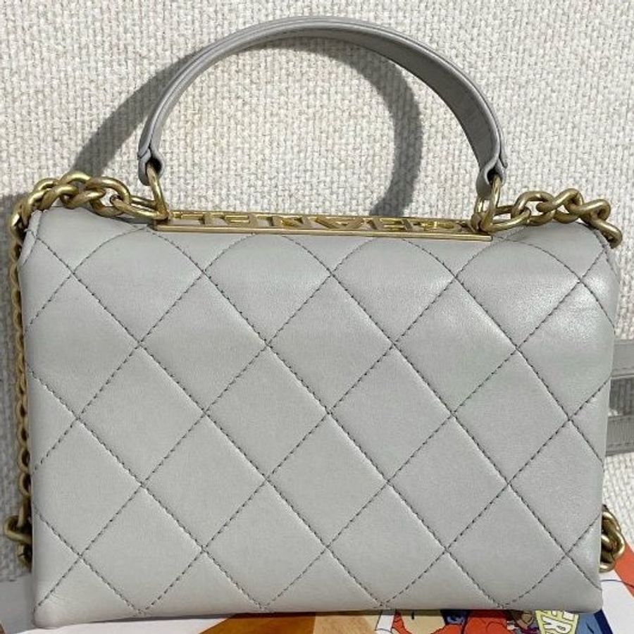 香奈兒/Chanel 灰金Trendy手提鏈條斜背包-6