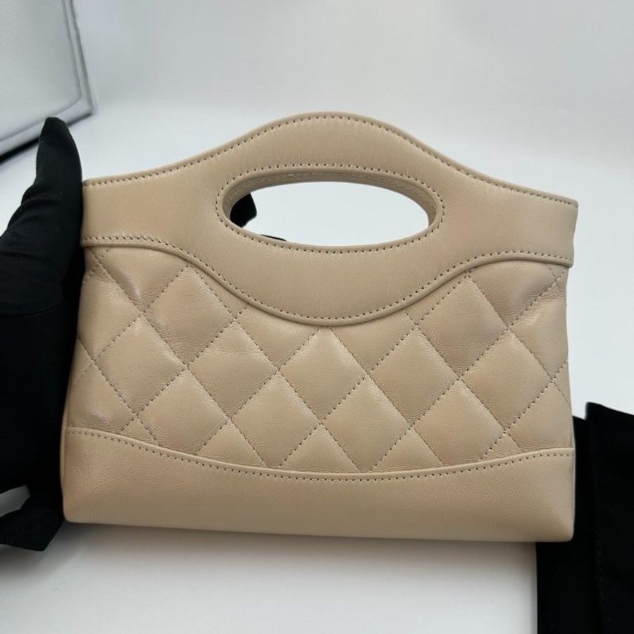 閒置芯片款 香奈兒/Chanel 31Bag Nano金扣菱格紋皮穿鏈條 羊皮材質-1