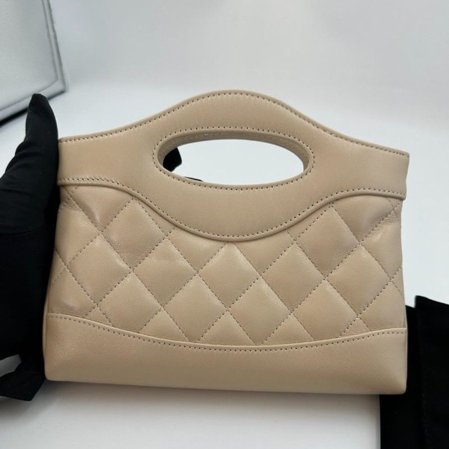 閒置芯片款 香奈兒/Chanel 31Bag Nano金扣菱格紋皮穿鏈條 羊皮材質-6