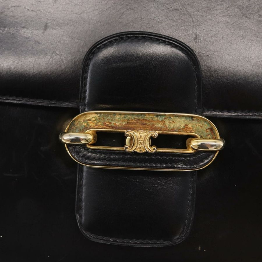 【日本直送】CELINE 黑色金色皮革肩背包,正品編號 164937-16