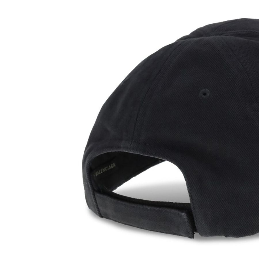 【Balenciaga 巴黎世家】Masking Tape Cap 仿舊 棒球帽 鴨舌帽 帽子 黑色 858087410B21041-2