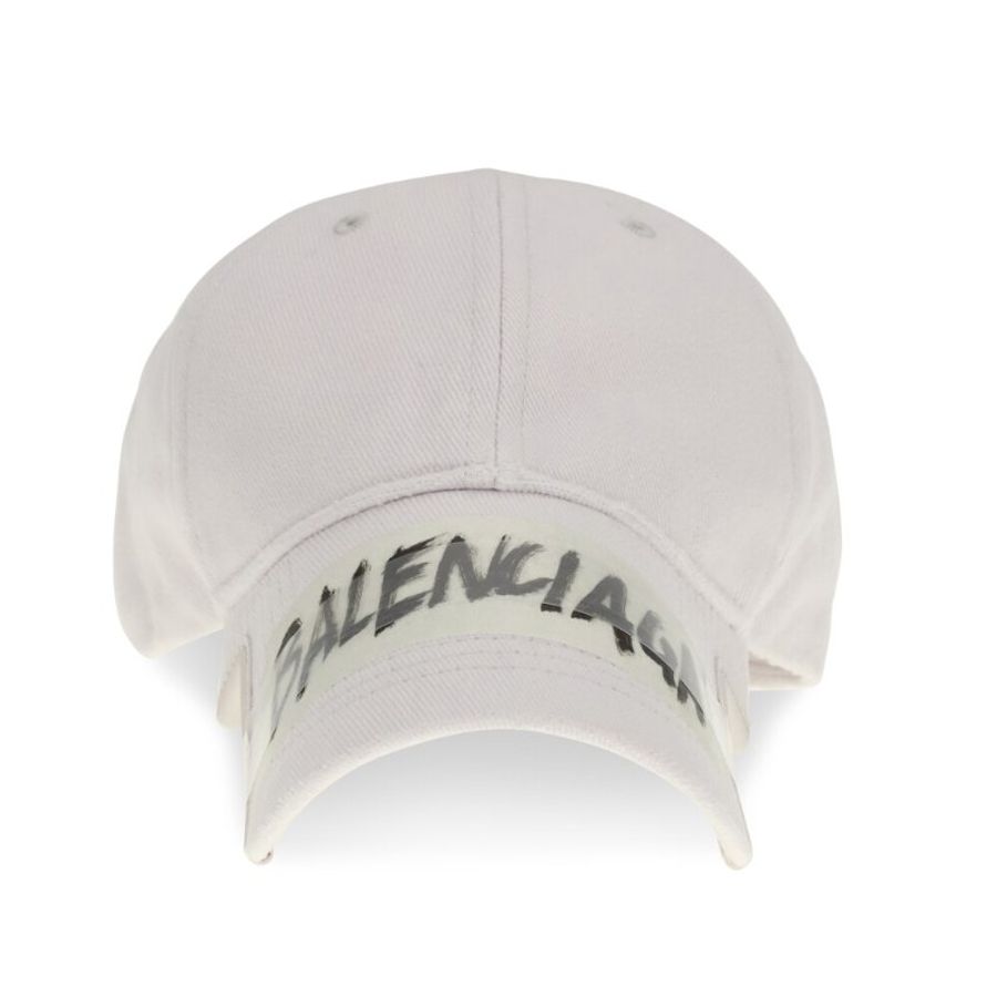 【Balenciaga 巴黎世家】Masking Tape Cap 仿舊 棒球帽 鴨舌帽 帽子 白色 858087410B29017-3