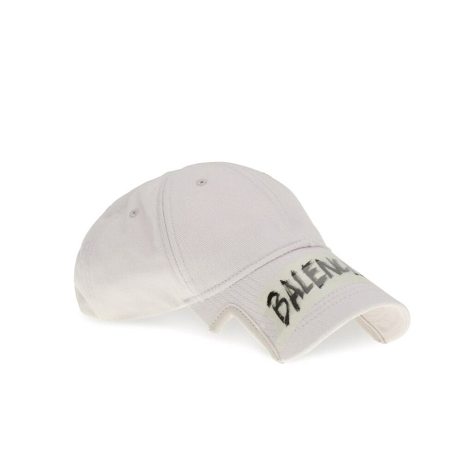 【Balenciaga 巴黎世家】Masking Tape Cap 仿舊 棒球帽 鴨舌帽 帽子 白色 858087410B29017-4