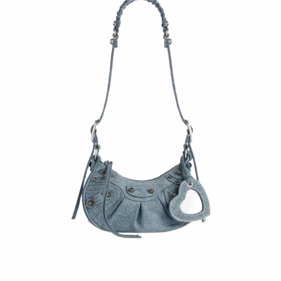 Balenciaga 女士 LE CAGOLE XS牛仔單肩包均碼碼小號、25.9cm*6.8cm*16cm-0
