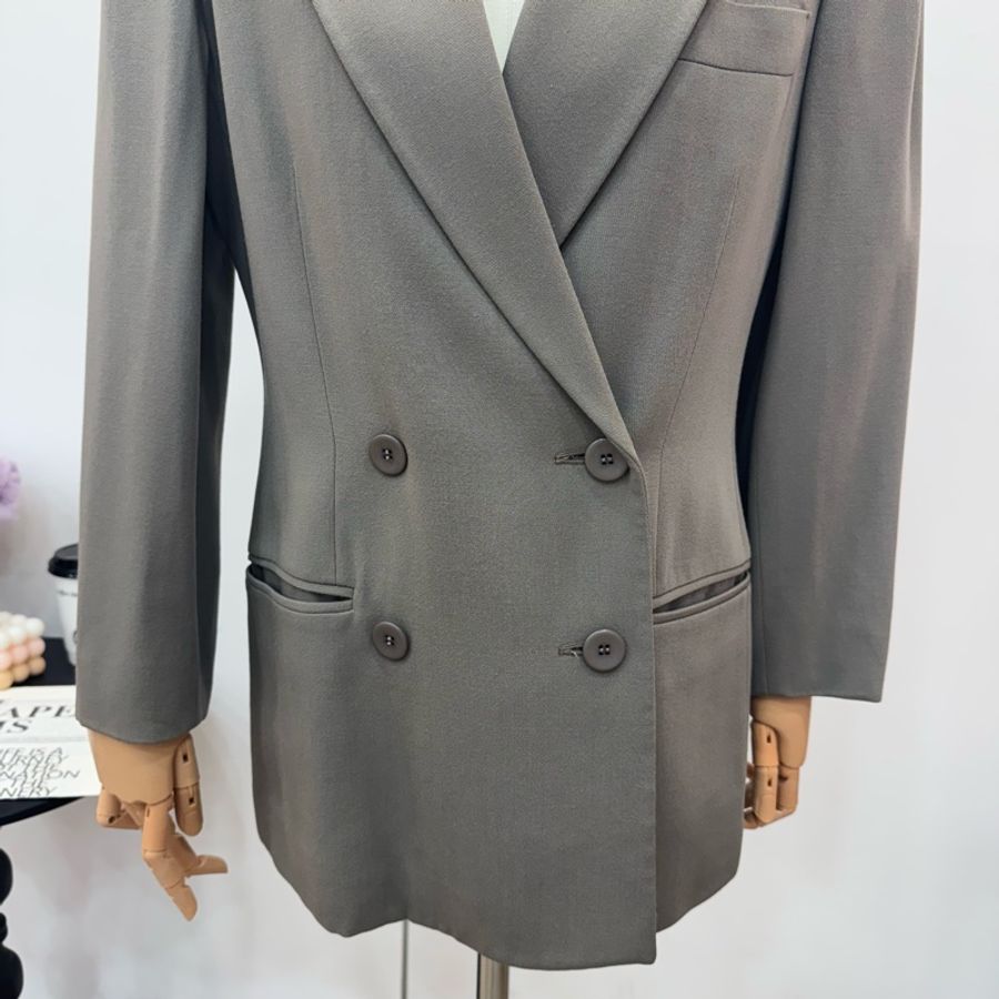 Emporio Armani灰色雙排扣女士西裝外套 vintage 中古-8