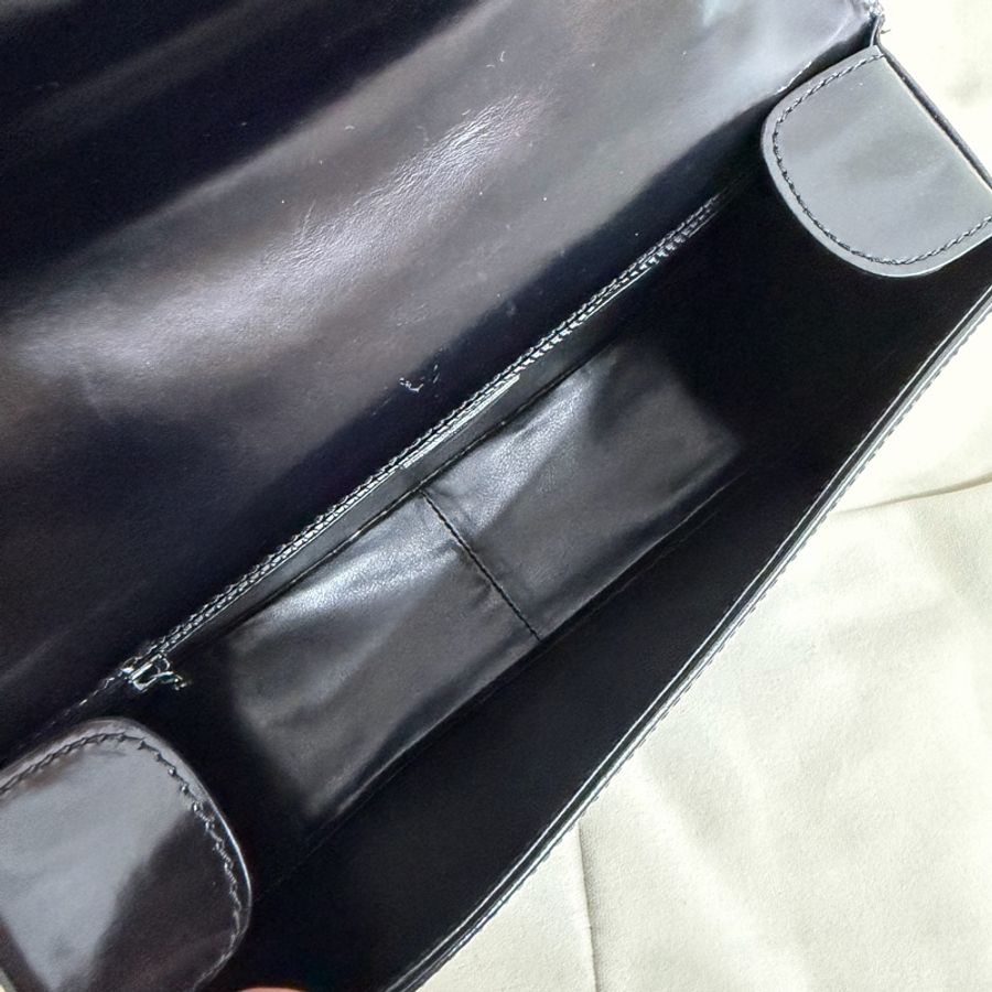 celine 黑色 搪瓷皮 銀色星球 外縫線 中古 Kelly-12