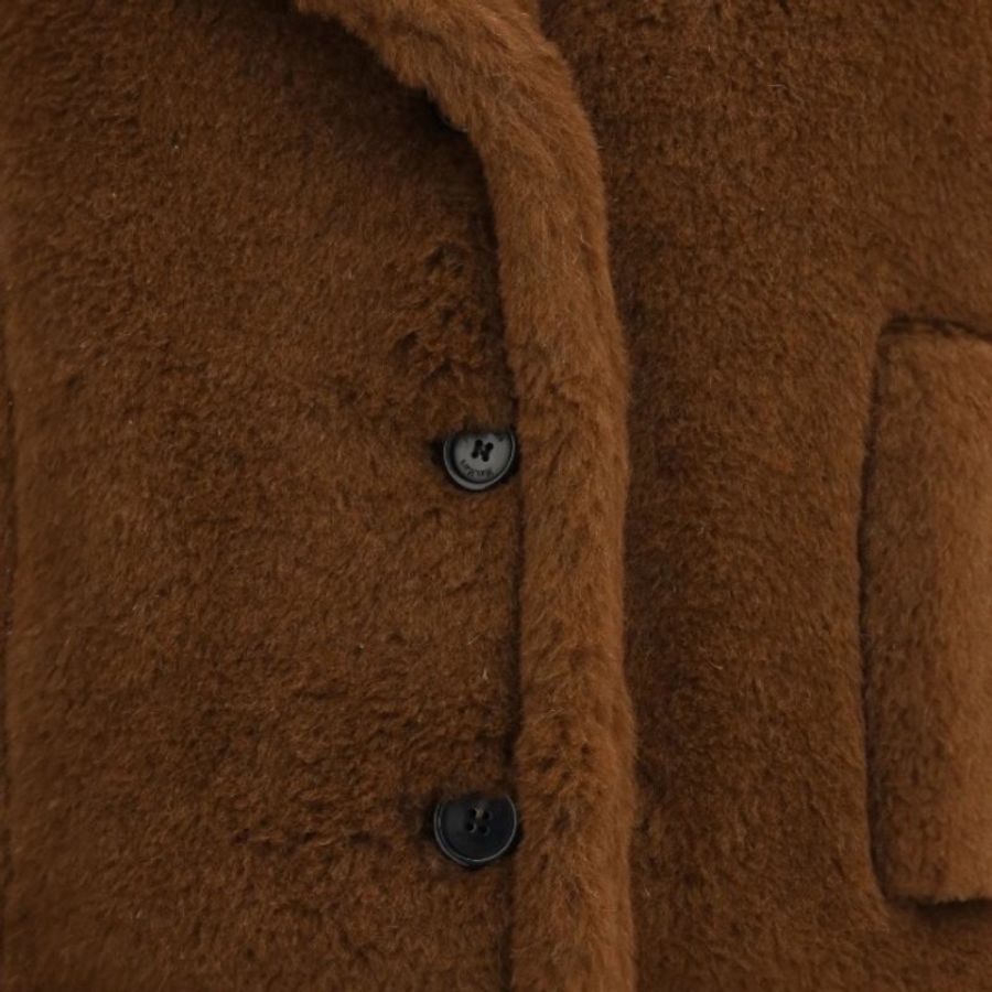 🎊新年特賣🧧Max Mara 女款 Corvino4 羊駝羊絨絲質披風斗篷外套 巧克力色 S-M/M-L-1