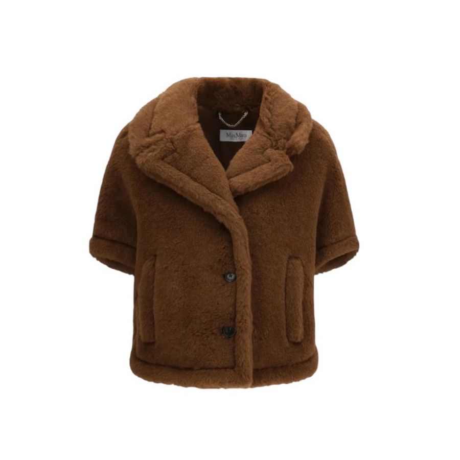 🎊新年特賣🧧Max Mara 女款 Corvino4 羊駝羊絨絲質披風斗篷外套 巧克力色 S-M/M-L-2