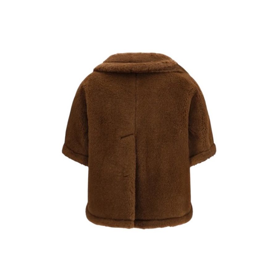 🎊新年特賣🧧Max Mara 女款 Corvino4 羊駝羊絨絲質披風斗篷外套 巧克力色 S-M/M-L-3