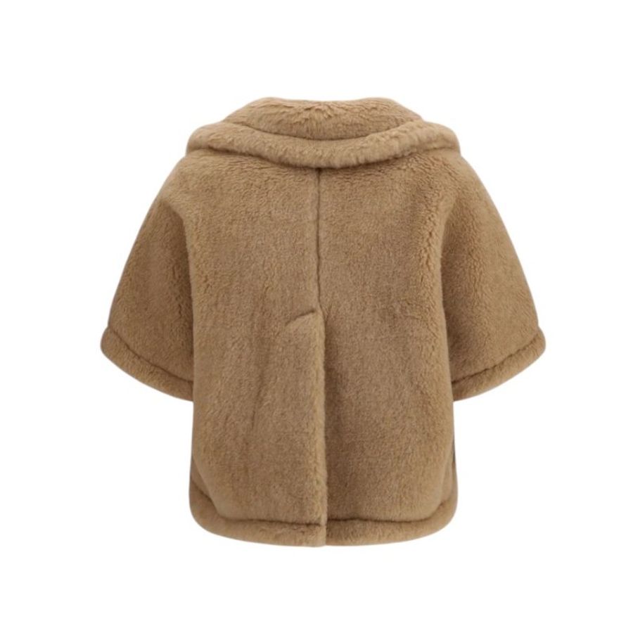 🎊新年特賣🧧Max Mara 女款 Corvino4 羊駝羊絨絲質披風斗篷外套 米色 S-M/M-L-2