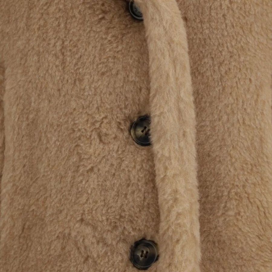 🎊新年特賣🧧Max Mara 女款 Corvino4 羊駝羊絨絲質披風斗篷外套 米色 S-M/M-L-3