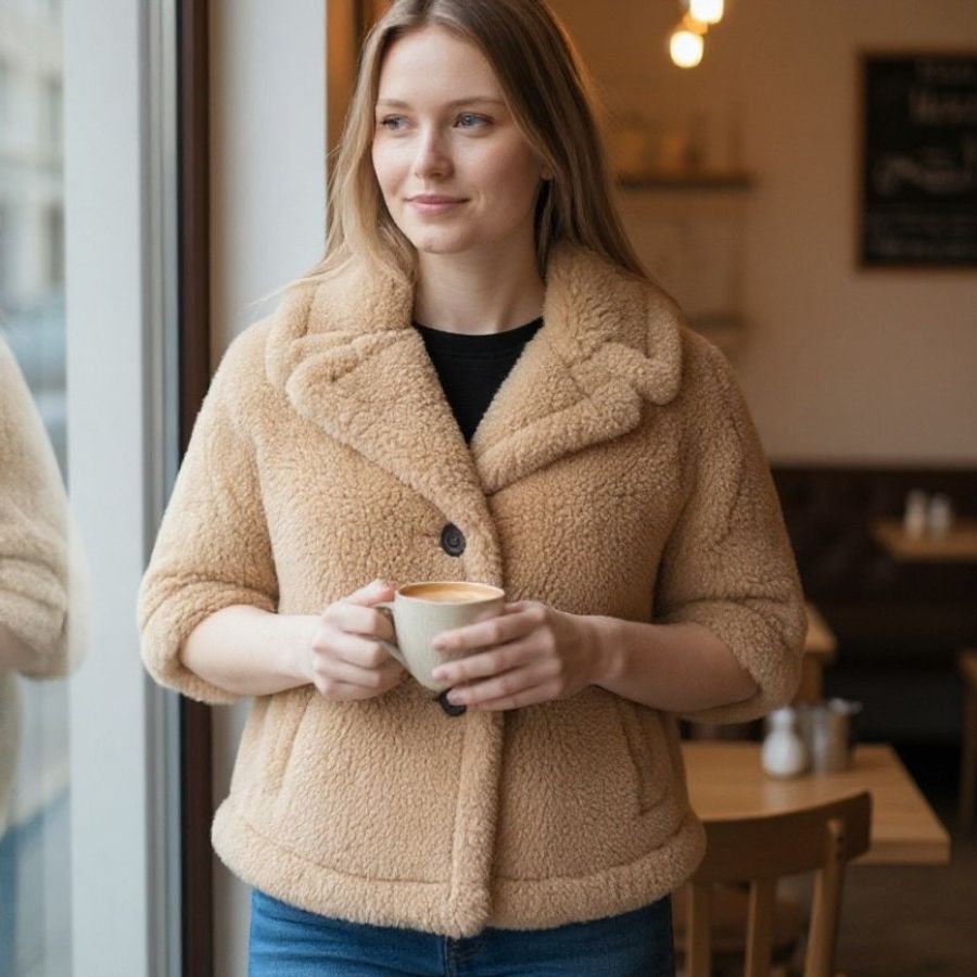🎊新年特賣🧧Max Mara 女款 Corvino4 羊駝羊絨絲質披風斗篷外套 米色 S-M/M-L-6