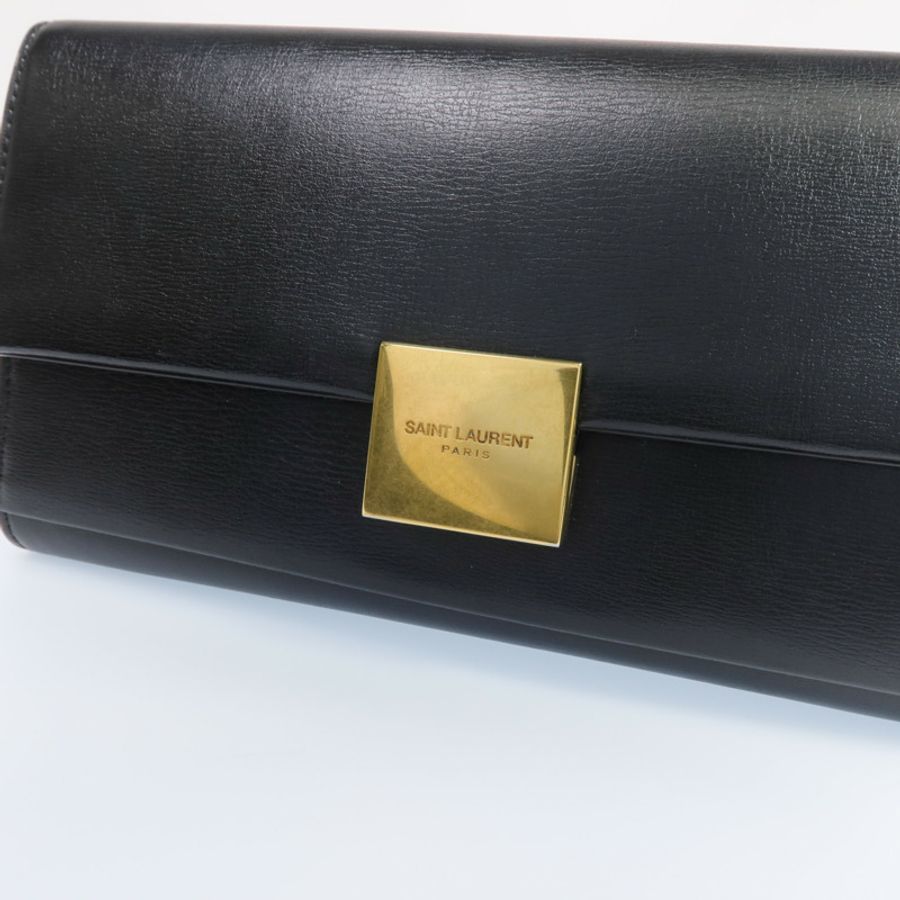 YVES SAINT LAURENT 牛皮皮革Long Wallet金扣長錢包-13