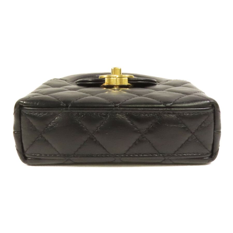 CHANEL 牛皮皮革Kelly Nano金扣手挽肩背兩用袋-3