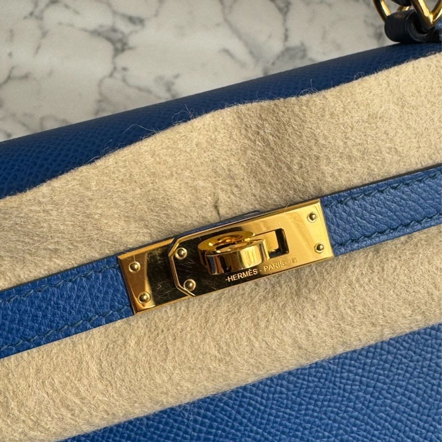 Hermes 71法國藍金釦kelly25 最搶手25尺寸✨✨-10