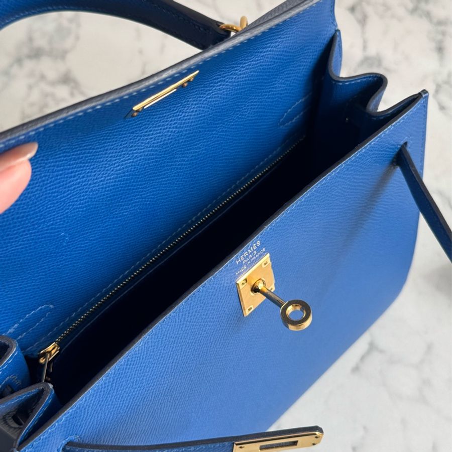 Hermes 71法國藍金釦kelly25 最搶手25尺寸✨✨-20