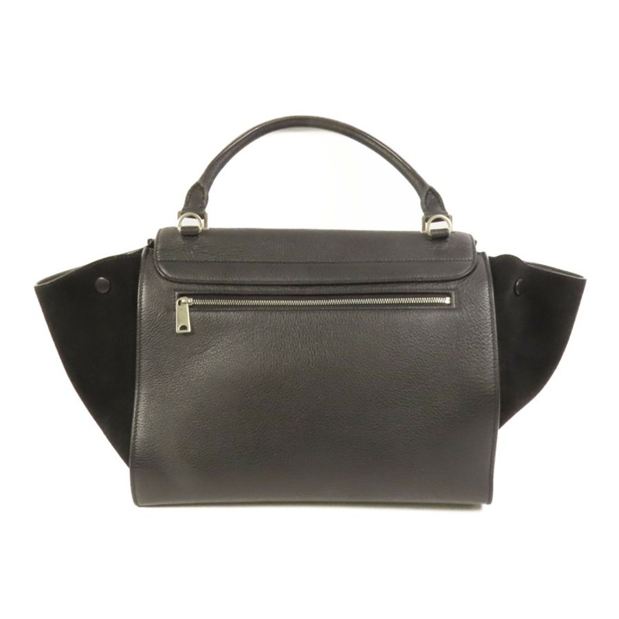 CELINE 牛皮皮革Trapeze Medium銀扣手挽肩背兩用袋-1
