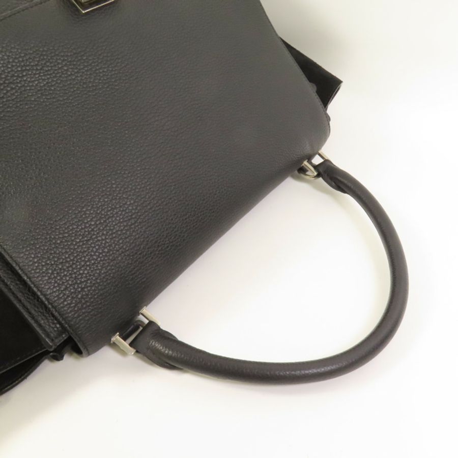 CELINE 牛皮皮革Trapeze Medium銀扣手挽肩背兩用袋-5