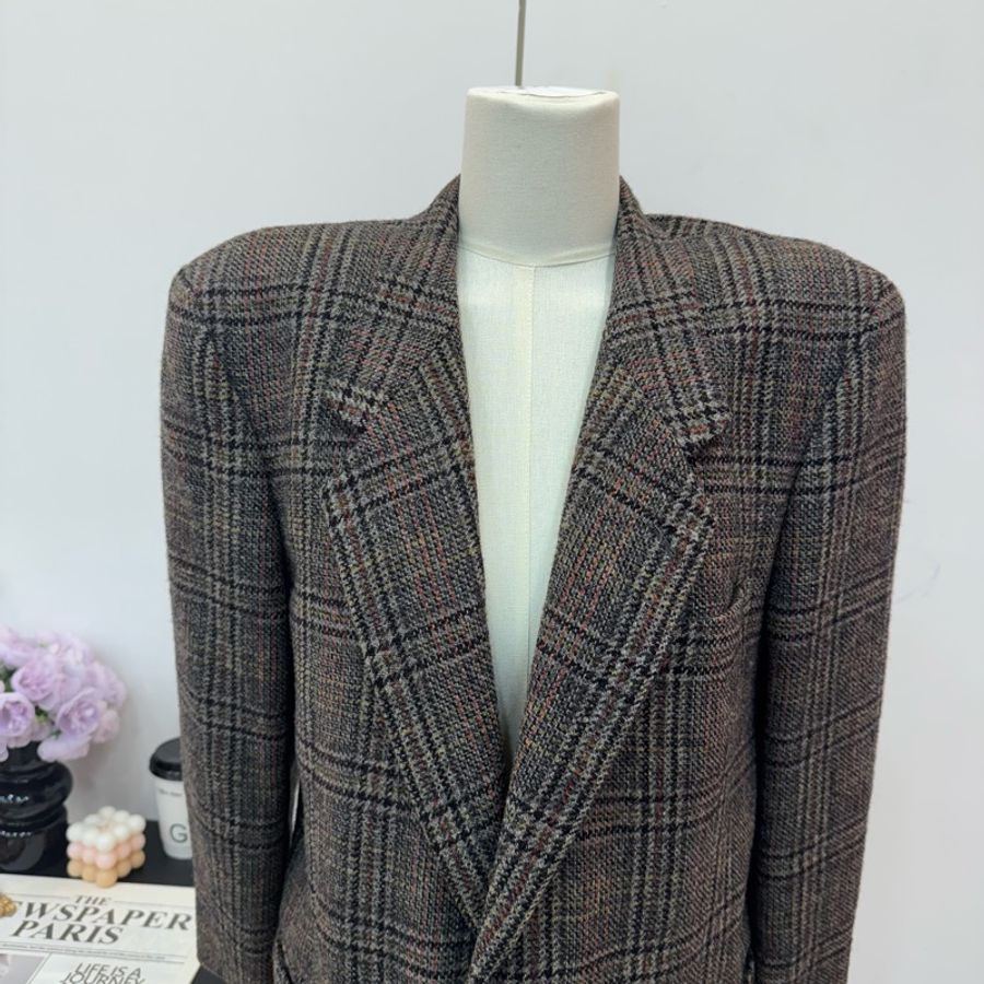 【赫蒂國際精品】Dior迪奧 復古格紋 女士 西裝外套 vintage 二手-5