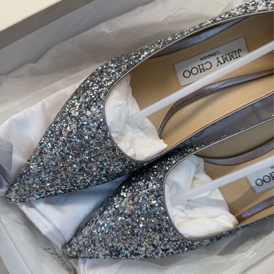Jimmy Choo 亮片細閃尖頭高跟鞋36碼-7