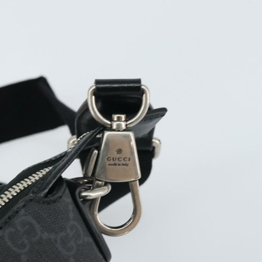 【日本直送】GUCCI GG Supreme 單肩包 PVC 黑色銀色 正品 157567SAV-8