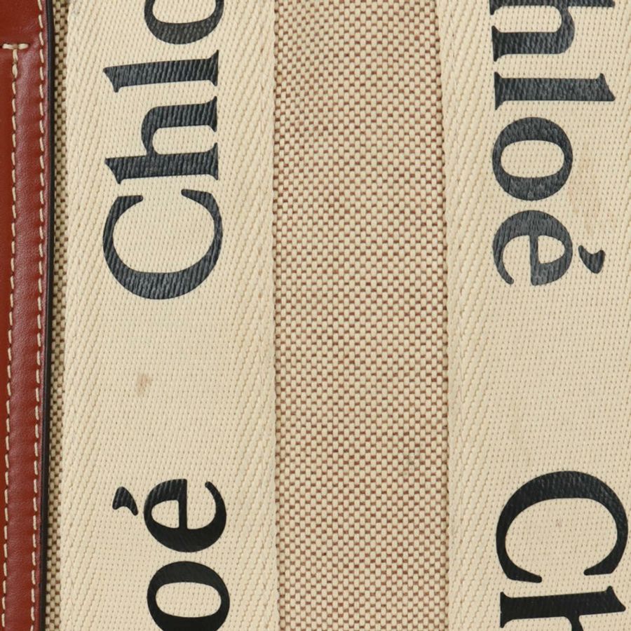 【日本直送】Chloe Woody 手提包 帆布 兩用 米色 金色 正品 am10533V-2