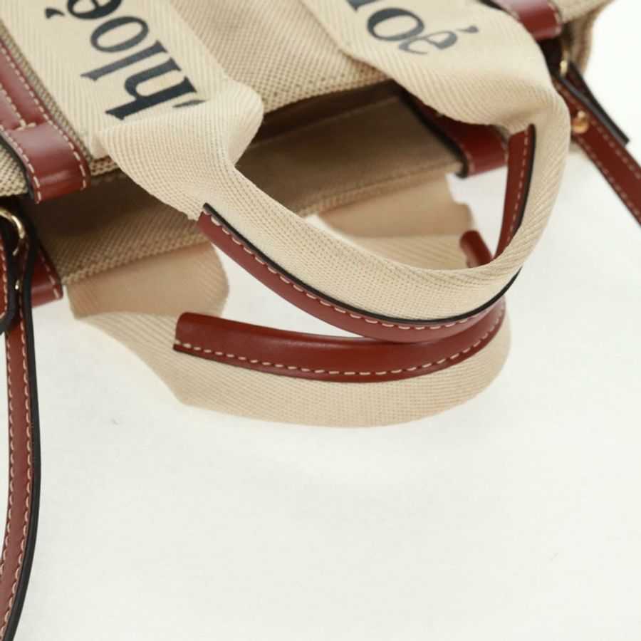 【日本直送】Chloe Woody 手提包 帆布 兩用 米色 金色 正品 am10533V-6