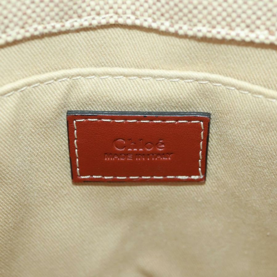 【日本直送】Chloe Woody 手提包 帆布 兩用 米色 金色 正品 am10533V-19