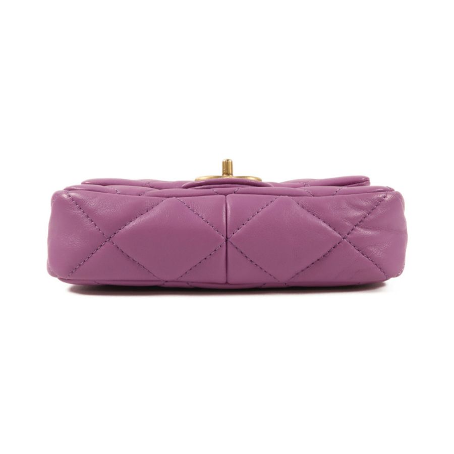 CHANEL 羊皮皮革Mini Flap Bag金扣鏈帶肩背袋-3