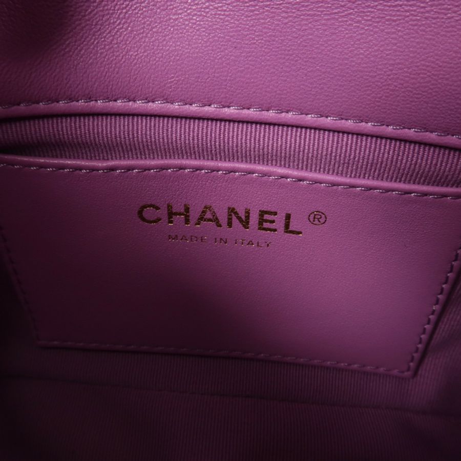 CHANEL 羊皮皮革Mini Flap Bag金扣鏈帶肩背袋-11