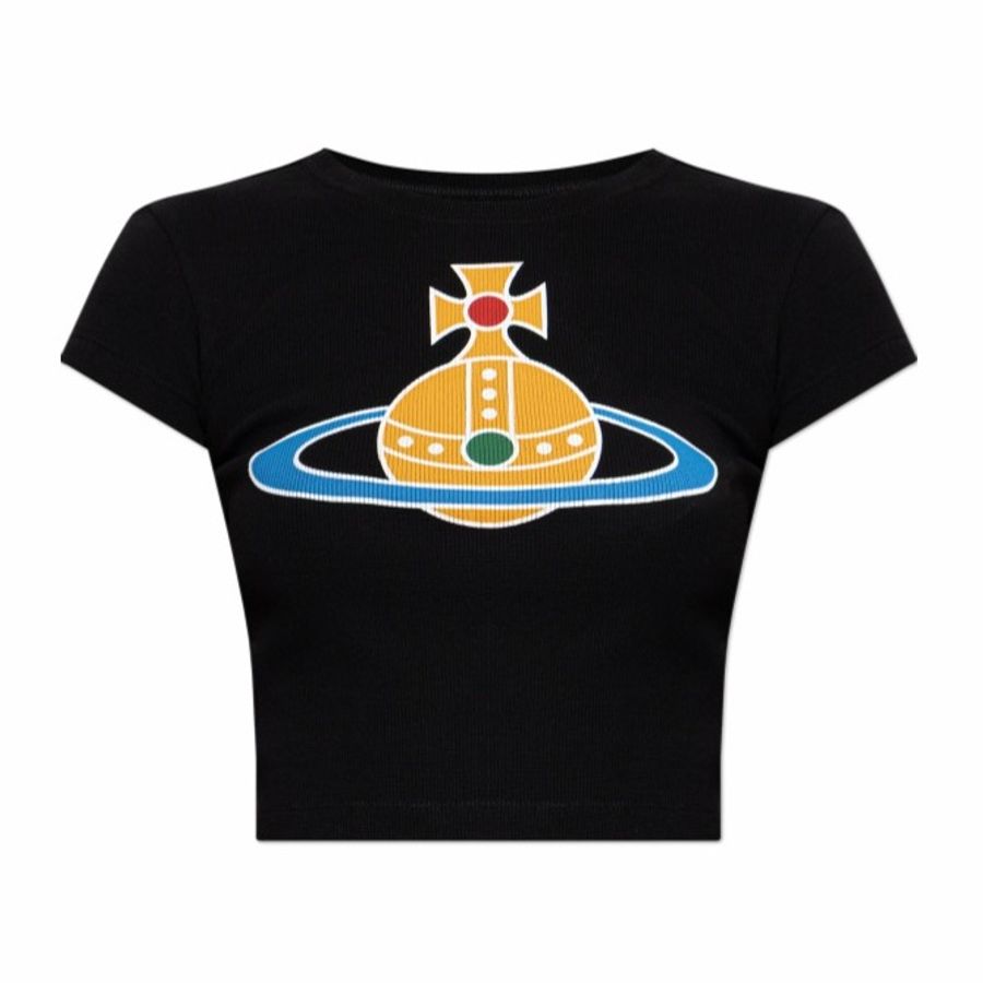 Vivienne Westwood 女士 羅紋 Logo T 恤XS S M L碼-2