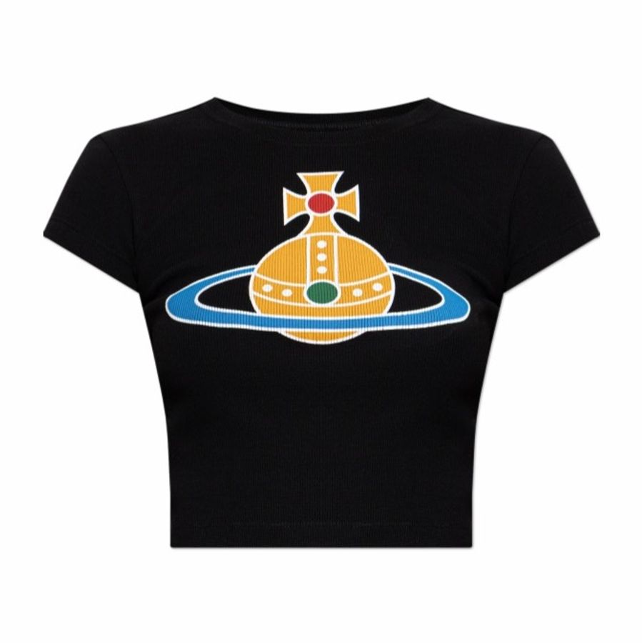 Vivienne Westwood 女士 羅紋 Logo T 恤XS S M L碼-3