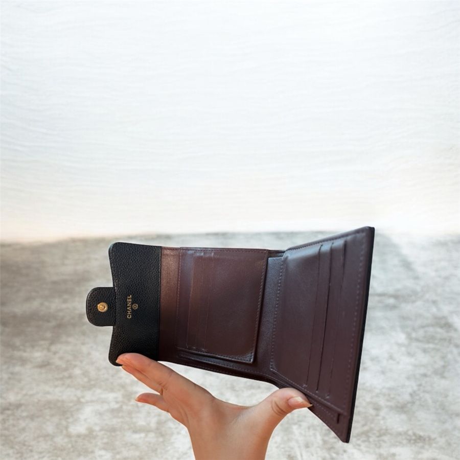 Chanel經典小翻蓋黑牛皮錢包 Chanel Classic Small Flap Wallet in Black Calfskin-2