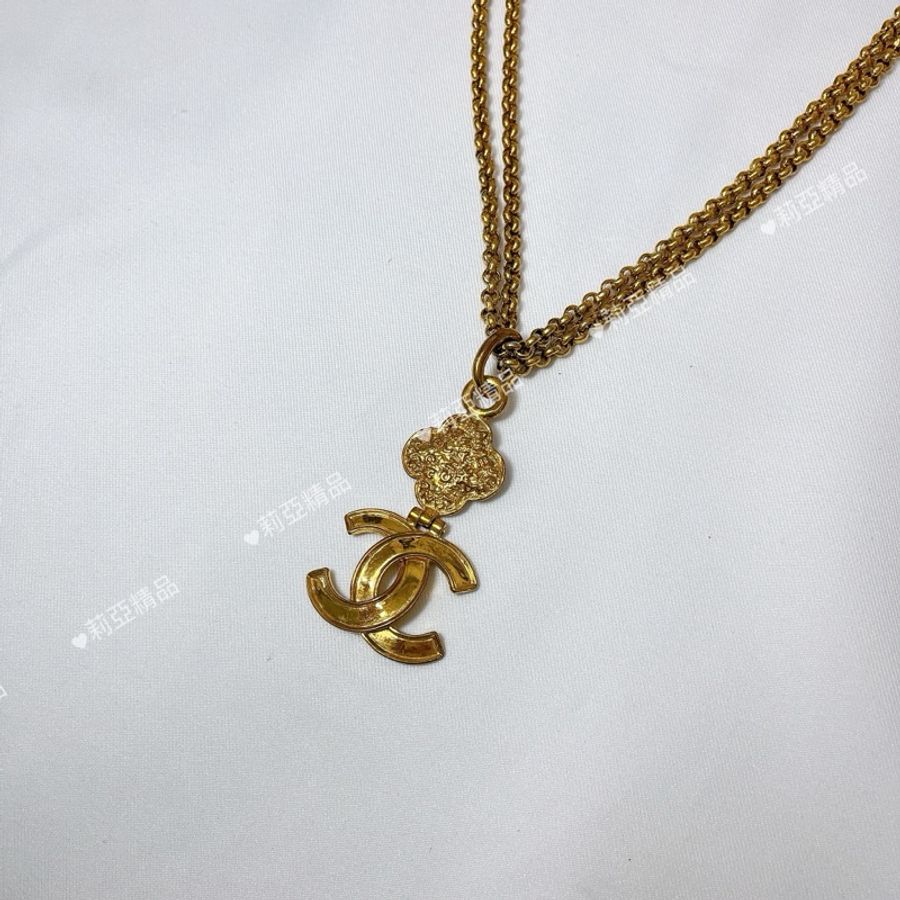 莉亞精品♡ Chanel 多功能雙C花花長鏈 二手美品-4