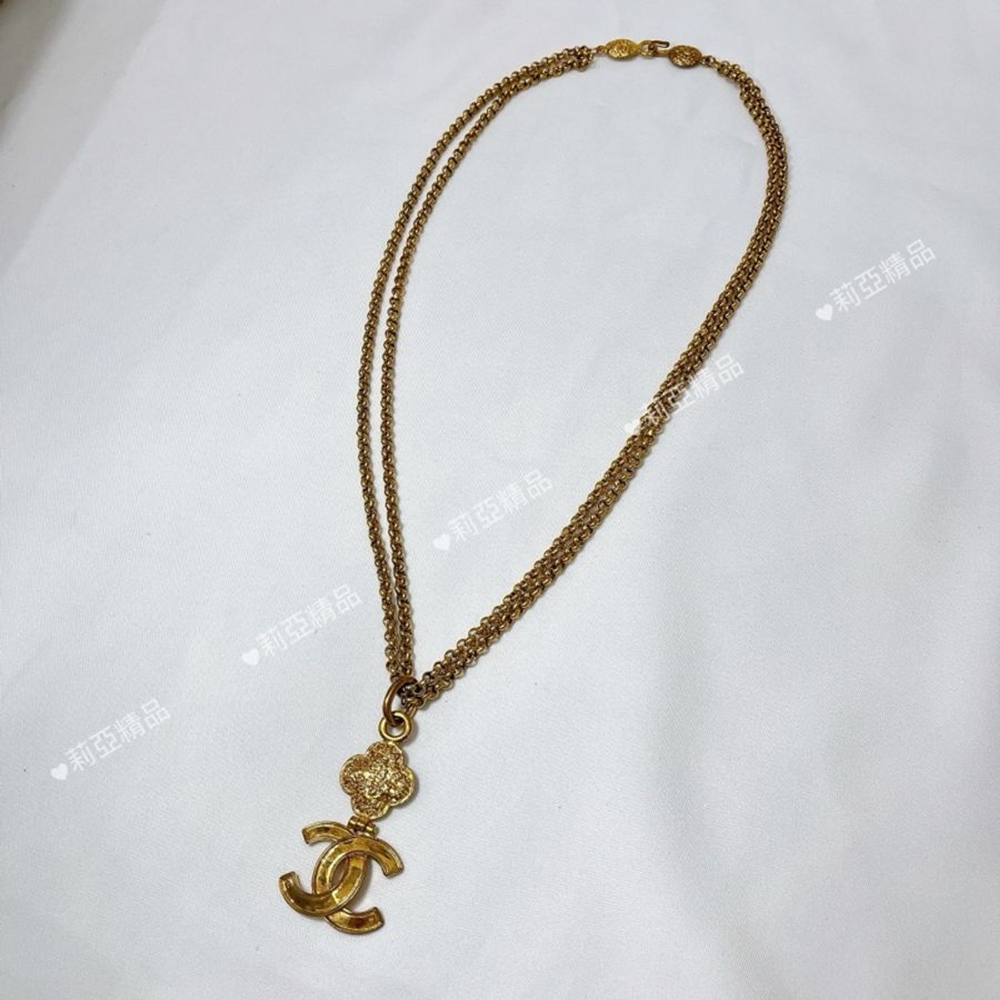 莉亞精品♡ Chanel 多功能雙C花花長鏈 二手美品-8