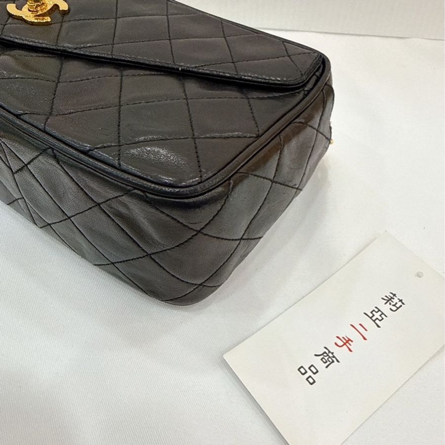 莉亞精品♡Chanel 流蘇相機包Vintage 黑 二手美包-9