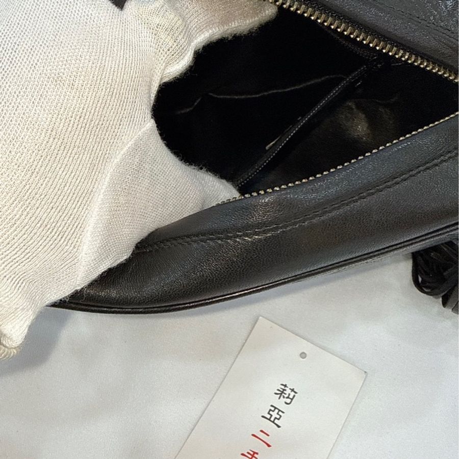 莉亞精品♡Chanel 流蘇相機包Vintage 黑 二手美包-20
