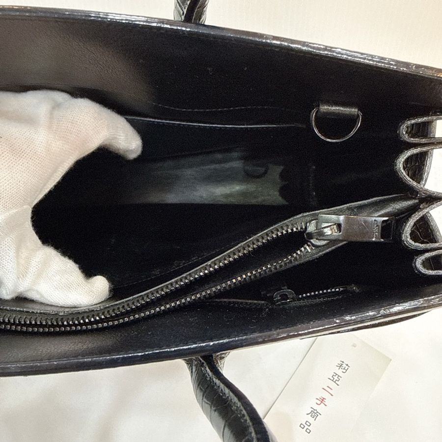 莉亞精品♡ YSL 牛皮手提風琴包黑皮革 二手-18