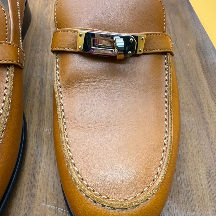 Hermes 愛馬仕 平底鞋 Destin 樂福鞋 棕色 37.0-5