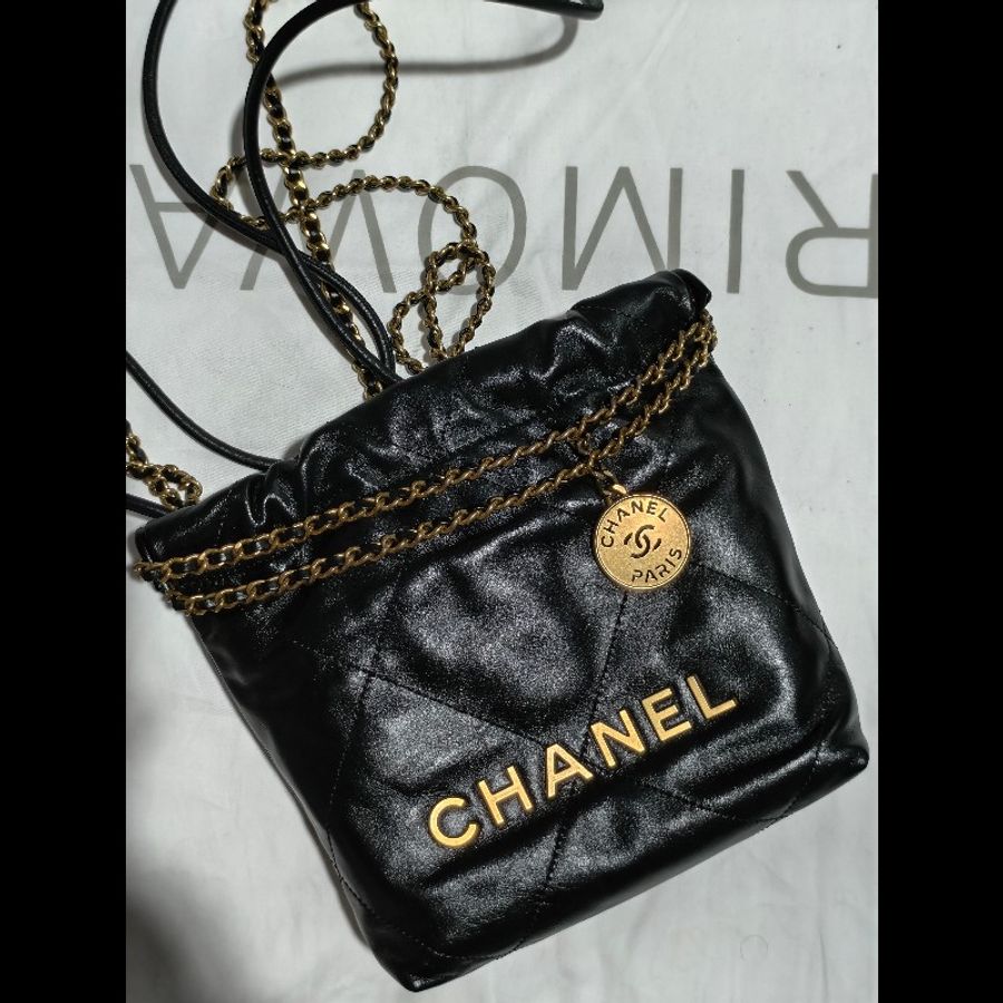 CHANEL 22 MINI 黑金 晶片 全網最低價-0