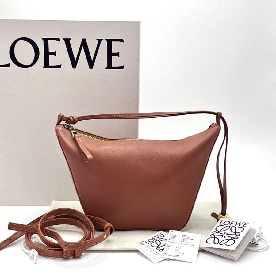 LOEWE Hammock hobo棕褐色mini手提肩背包16*17*9.5 9新 配件盒子塵袋-1