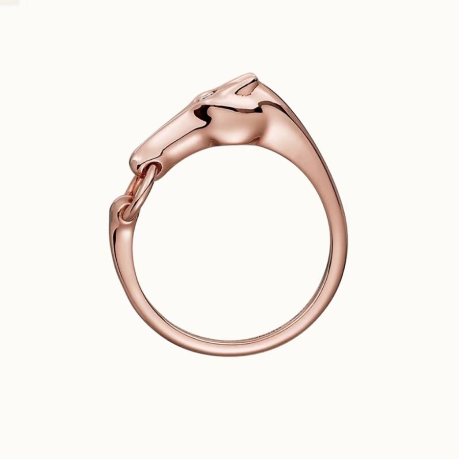 現貨商品 近新閒置品 Hermes 台灣專櫃 正貨商品 馬上鑽玫瑰金戒指 尺寸52號-1